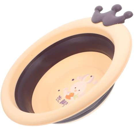 MOTHNUR Foldable Wash Basin for Newborns and Portable Small Cartoon Wash Bowl for Face Feet and Butt Washing Sturdy Material with Hanging Hook for Easy Drainage and Storage Travel-Friendly