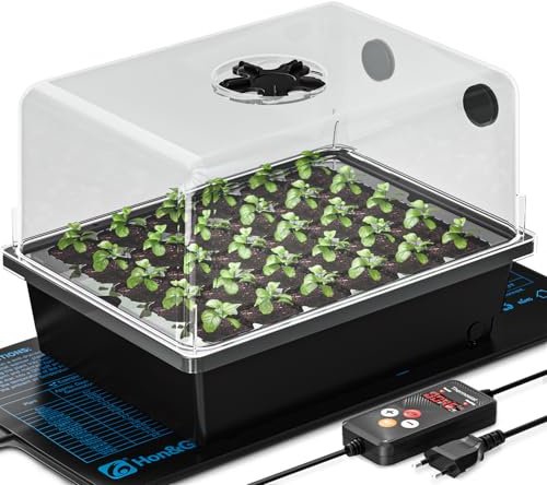 Hon&Guan Invernadero de habitación, caja de cultivo con lámpara para plantas, alfombrilla de calefacción con termostato, mini invernadero engrosado, kit de cultivo, sin lámpara de planta