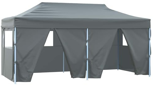 vidaXL Party-Zelt Anthrazit 291 x 580 x 315 cm Oxford-Stoff, Garten und Terrasse, modernes Vordach, Event-Zelt, tragbarer Pavillon, Outdoor-Pavillon, Fest-Schattenspender, temporäres Schutzdach