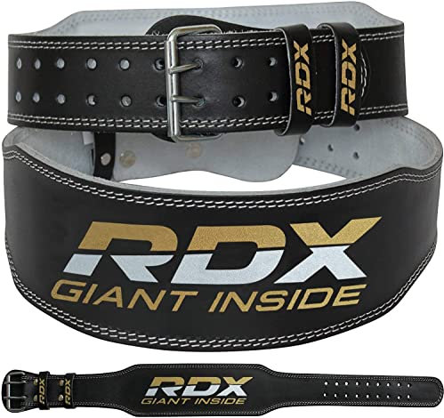 RDX Gewichthebergürtel Leder 4” und 6”, 10 Verstellbar Löcher Trainingsgürtel Schnalle, Powerlifiting Fitness Krafttraining Gürtel Bodybuilding, Gepolstert Gym Weight Lifting Belt, Männer Damen