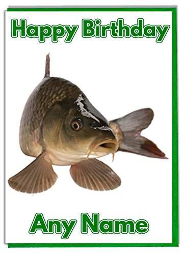 Geburtstagskarte Karpfen/Fisch, personalisierbar, hochwertig, Elfenbeinfarben