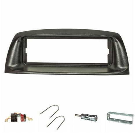 tomzz Audio 2414-017 Radioblende Set kompatibel mit FIAT Punto 188 Bj.1999-2005 schwarz mit Radioadapter ISO Antennenadapter ISO DIN Entriegelungsbügel Einbauschacht