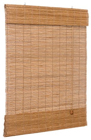 Ventanara® Raffrollo Bambus Bambusraffrollo Rollo inkl Montaematerial (braun, 100 x 160 cm)