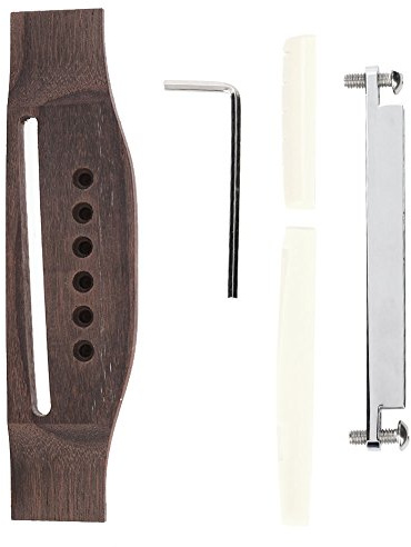 chevalet guitare folk,Chevalet Guitare Folk,Acoustic Guitar Bridge Replacement,Guitare Pont Selle Écrou 6 Cordes Bois Guitare Acouique Pont Os Éles Réglable Kit De Réparation D'Arbre Replacement Pour