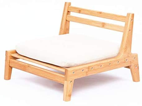 HUAWELL Bambus-Bodenstuhl für Wohnzimmer, japanischer Tatami-Stuhl mit Kissen, Akzentmöbel