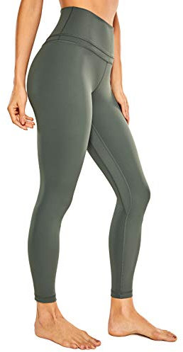 CRZ YOGA Damen Sports Yoga Leggings Sporthose mit Hoher Taille-Nackte Empfindung -63cm Grauer Salbei 36