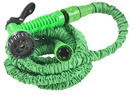Zerotwo Gartenschlauch Flexibler, Wasserschlauch Bewässerungsschlauch Flexischlauch Gartenschlauch Bewässungs Schlauch Dehnbar Schlauch mit 7 Funktionen Gartenbrause (25FT 7,5M, Grün)
