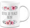 Tassenbrennerei Tasse mit Spruch Bevor Du fragst: NEIN! - Kaffeetasse blumig lustig - Bürotasse spülmaschinenfest (Weiß)