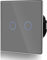 BSEED Interruttore touch standard ad alta energia, vetro a tocco, 110 V – 240 V, pannello di cristallo temperato con retroilluminazione a LED, 2 vie, grigio