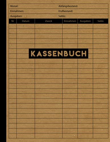 Kassenbuch für Kleingewerb: Buchhaltungsbuch für Vereine und Selbständige.