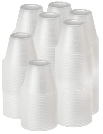 Perfect Stix Lot de 300 gobelets à médicaments gradués jetables en plastique avec mesures - Dosage pour pilules mixtes, dosage de médicaments, mélange de résine, bain de bouche