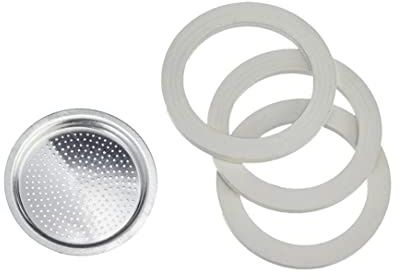 BSSTORE Filtro Moka Compatibile Con Tre Guarnizioni (2 Tazze compatibile cod. 0800002)