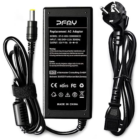 PFMY 12V 6A AC Adapter Transformador Switching Adaptor Cargador Adaptador Power Supply DC 12 Volt Compatible Para LCD TFT Bildschirm Monitor, 3528 5050 LED Strips, Freebox V5, HD und V6, NAS, NAS, EXT