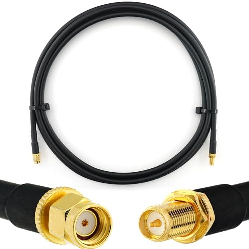 3m RP-SMA Stecker auf RP-SMA Buchse Koaxialkabel — 3 Meter Verlustarmes HF-240 (LMR 240 Äquivalent) Antennenkabel 50ohm Verlängerungskabel — für WiFi Router Antenne Wireless RF WLAN Radio Modem