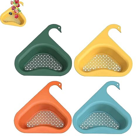 4 Pièces Panier De Vidange Swan, Égouttoirs d'Évier De Cuisine, Filtre Panier, Égouttoir Eponge Evier Cuisine, Passoire Plastique, Petit Filtre Evier Cuisine, Pour Légumes, Fruits, Pâtes, Résidus