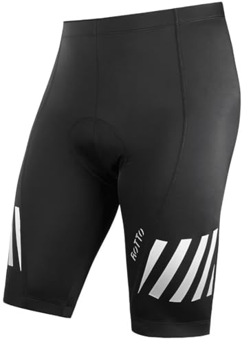 ROTTO Cykelshorts herr vadderade cykelshorts cykelshorts med gel och svampstoppning, 01 Svart (med ränder), XL