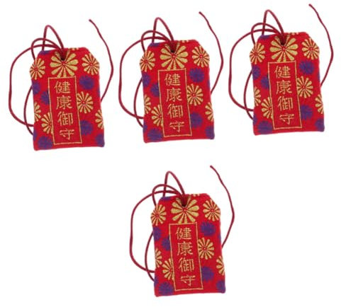 ABOOFAN Japanischer Glücksbringer￼ 4 Stück Sichere -wache Fitness- Weihnachtsdeko Ornament Wohnkultur Heimzubehör Liebe Omamori-charme Für Die Gesundheit Haushalt Bilden Japanese Safetey Charm