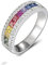 IMMUNOTRAX Regenbogen-Turmalin-Drehring, Kristallquarz-Ring, Kristallquarz-Ring, Damen-Ewigkeits-Regenbogenring (Silver)