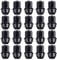 RYBO Set of 20 Black Alloy Wheel Nuts, M14 x 1.5, 21mm Hex, Compatible With Ford Transit Custom & Tesla Vehicles & More