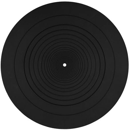 12 Inch Turntable Mat, Silicone Black Record Player Mat Anti-static LP Anti-Slip Mat Anti-Slip Turntable Mat Suitable for All LP Vinyl Record Players Home Vinyl Record Mat Replacement Accessories