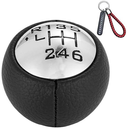 Alrens Schaltknauf, 6-Gang-Schaltknauf, geeignet für Peugeot 307 308 3008 407 5008 807 und geeignet für Citroen C3 C4 C8, mit Schlüsselband