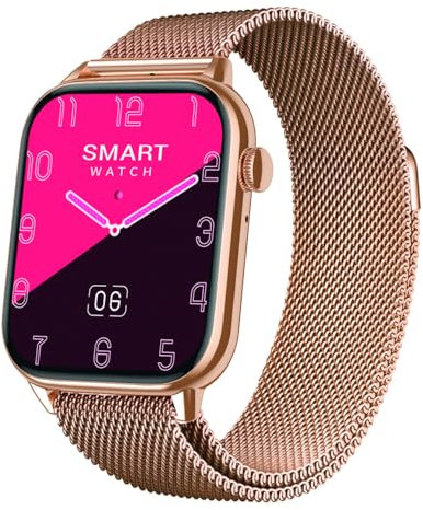 Atlanta Fitnesstracker mit Herzfrequenz Puls Blutdruck EKG Freisprechen Schlaf Schritte Farbdisplay Smartwatch Armband Uhr mit Wechselband - 9725/9 (Gold)