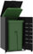 Tidyard Rangement à roulettes pour poubelles pour bac Unique Noir Acier, Poubelle Cache Conteneur pour Jardin, Pelouse, Terrasse, Extérieur