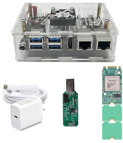 youyeetoo StarFive VisionFive2 13TOPS AI KIT, 13TOPS Hailo-8L, 8 GB RAM, StarFive JH7110, porta LAN x2 GbE, RISC-V Single Board Computer AI Deepl Edge Machine, Micro Computer (con moduli WiFi, kit