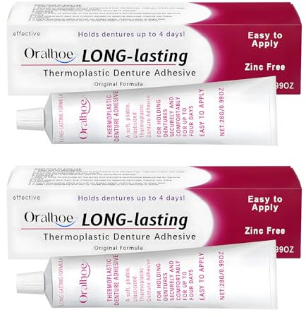 2 Stück Thermoplastischer Prothesenkleber Zahnprothesen Haftgel Zahnprothesen-haftmittel Haftcreme für Zahnprothesen Thermoplastischer Zahnprothesenkleber