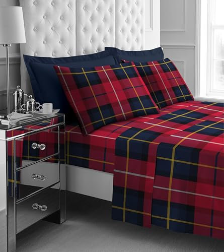 GC GAVENO CAVAILIA Sábanas bajeras 100% de algodón Cepillado, sábana encimera y Fundas de Almohada, Ropa de Cama de Franela de 4 Piezas, Ropa de Cama Doble, cálidas, de fácil Cuidado, sábanas de