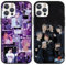 nurkorki 2 Stück Kpop Sänger Handyhülle für iPhone 13 iPhone 14 Hülle 6,1,Jimin Jin V J-Hope JUNG KOOK SUGA RM Muster Cartoon Cover Schutzhülle für Mädchen,Fans,Schwarz Silikon Stoßfest Case,Cartoon
