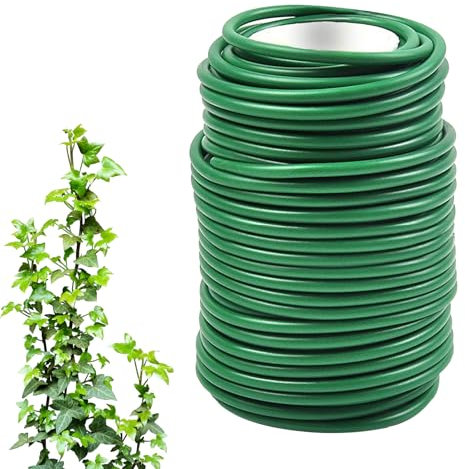 MAYOKIAAR 3,5 mm x 20 m filo per piante da giardino, nucleo in alluminio da 4 mm, filo flessibile per piante, piante rampicanti e alberi, forte tenuta, verde