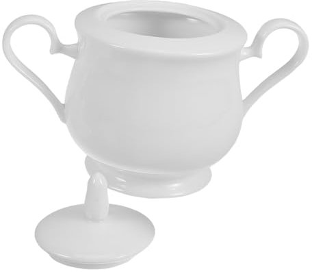 Zerodeko Elegant Ceramic Sugar Bowl Lid Porcelain Jar for Home Office 370ml Fall Sugar Bowl for Kitchen Living Room Bar Decor
