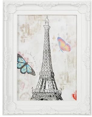 Mein Landhaus Bilderrahmen 20x25 cm – Barock Weiß – Antikrahmen zur Wandmontage