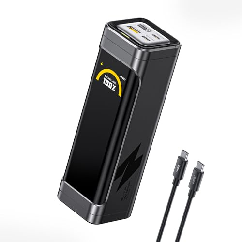 AOHI Black Warrior Power Bank, 25200mAh 170W 3-Port Laptop-Powerbank, 100W PD 3.0 bidirektional, Digitaldisplay, flugtauglich, für MacBook Pro/Air, Dell XPS, Surface, Steam Deck, ROG Ally, iPad Pro