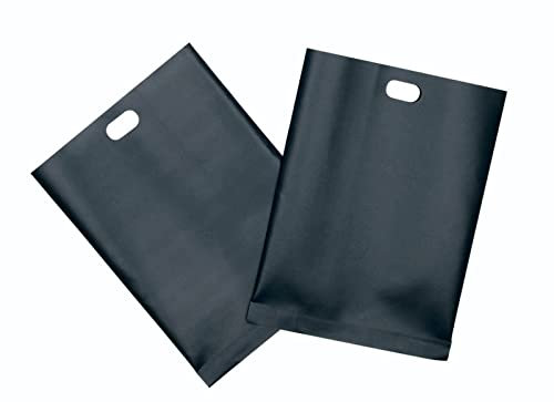 KitchenCraft Toastbrotbeutel, Doppelpack, spülmaschinenfeste, wiederverwendbare und einfrierbare Toastbrotbeutel, 20,5 x 14,5cm, 300 Beutel, Schwarz