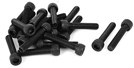 sourcing map 30pcs M6 x 30 mm Vis à Tête Cylindrique Hexagonale Six Pans Creux Boulon en Acier Allié 12,9 grade Noir DIN912