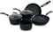 Scoville NEVERSTICK 5 Piece Cookware Set, Non Stick Pots and Pans Set, 16cm Milk Pan, 18cm/20cm Saucepans with Lids, 26cm Frying Pan and 28cm Wok, Suitable for All Hobs, Aluminium, Non Toxic, Black