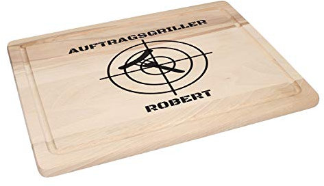 Personalisiertes Schneidebrett aus Buchenholz - Geschenk zum Geburtstag - 40 cm Schneidebrett Holz - Brett inkl. Saftrille - Holzbrett als Geschenkidee mit Motiv & Gravur
