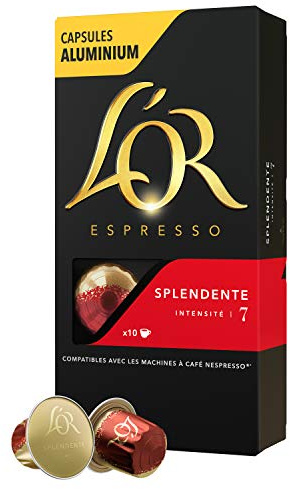 L'Or - Capsule Caffè Espresso Splendente - Compatibili con Macchine Nespresso - 10 Capsule in Alluminio - Intensità 7