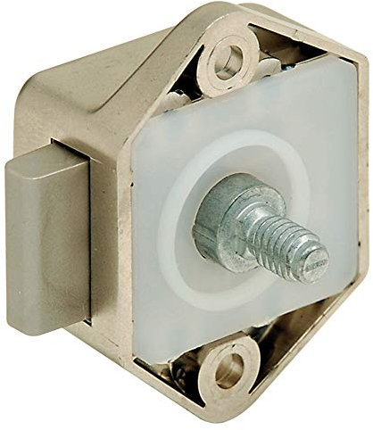 Gedotec Aufschraubschloss Wohnmobil Schrank-Möbelschloss Push-Lock Mini | Schloss Dornmaß 15 mm | Druckschloss Kunststoff braun | MADE IN GERMANY | 1 Stück - Riegel-Schloss Schranktür für & Caravan