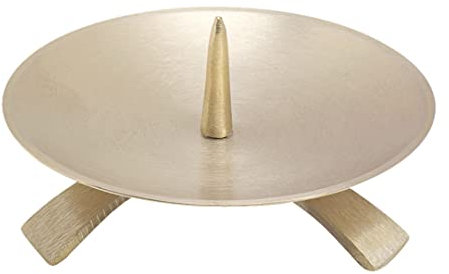 NKlaus Dreifußleuchter Ø11,5cm mit Dorn Gross Messing Gold Kerzenleuchter Altarleuchter 10707