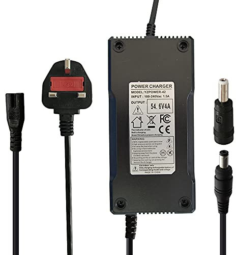 aunstarwei 54.6V 4A Power Supply Adapter Charger for 48V Lithium Li-ion Battery Pack with DC 5.5x2.1mm Plug