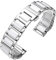 JBR Ersatz-Uhrenarmband aus hochwertigem Metall, Keramik, Uhrenarmband aus massivem Edelstahl, Schnellverschluss, Uhrenarmband mit Schmetterlingsschnalle, 22 mm (silberfarben + weiße Keramik, 22 mm)