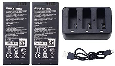 2PCS 3.8V 1100mah Lithium Battery with 3 in 1 Balance Charger for DJI Tello Quadcopter Accessories Remote Control Drone Battery