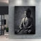 Yishui Art Leinwanddruck Kunst Gemälde Schwarz Meditation Buddha Bild Wandkunst Home Wohnzimmer Wanddekoration Buddhistische Bilder 80x100cm (31x43in) Rahmenlos