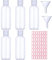 Voarge 5 Pack 100ml Plastic Bottle with 2 Small Funnel and 64 Sheets Free Labels, Transparent Plastic Air Flight Travel Bottle Set with Small Funnel for Flight, Airport, Vacation