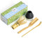 TEANAGOO Matcha Set| MatchaBesen| matcha zubehör,Matcha Schneebesen (Chasen), Bambusschaufel (Chashaku), Teelöffel,mattschwarzer Schneebesenhalter,TG-I4, Das perfekte Set für die Zubereitung einer