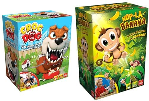 Goliath Pack Jeu Croc Dog + Hop-là Banana - Jeux d'enfants - A partir de 4 Ans - Jeux de Société - Jeux d'Adresse - A partir de 2 Joueurs