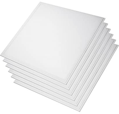 Lichttechnik24 6x LED-Panel, 62x62cm, Backlit, 36W, 3600lm, 4000K (neutralweiß), inkl. Netzteilen, LED Bürolampen für Rasterdecken, Büroleuchten, Deckenleuchte